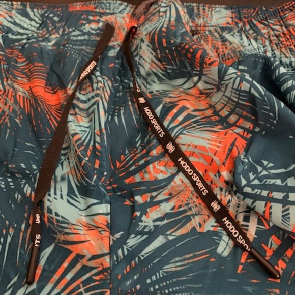 HodoSports Men's Multi-Color Jungle Leaves Drawstring Waist Swim Trunks XXL NWT - Picture 3 of 5